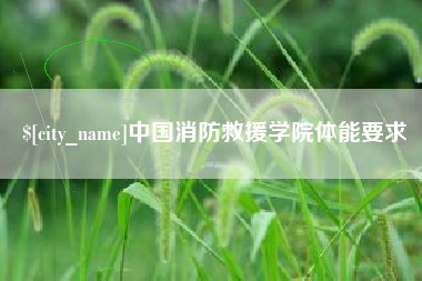 榆林中国消防救援学院体能要求