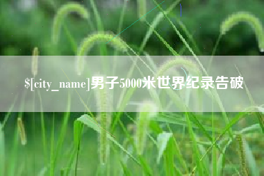 榆林男子5000米世界纪录告破