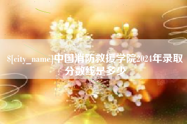 榆林中国消防救援学院2024年录取分数线是多少