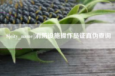 榆林消防设施操作员证真伪查询