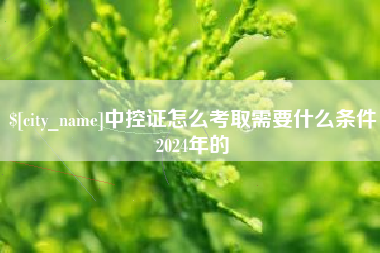 榆林中控证怎么考取需要什么条件2024年的