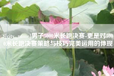 榆林男子5000米长跑决赛-更是对5000米长跑决赛策略与技巧完美运用的体现