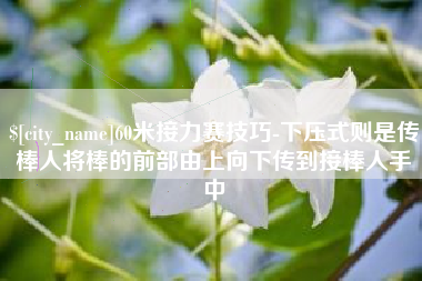 榆林60米接力赛技巧-下压式则是传棒人将棒的前部由上向下传到接棒人手中