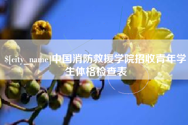 榆林中国消防救援学院招收青年学生体格检查表